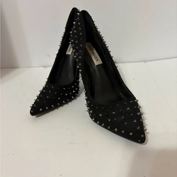 Steve Madden Black Spiked Heels - Picture 1 of 6